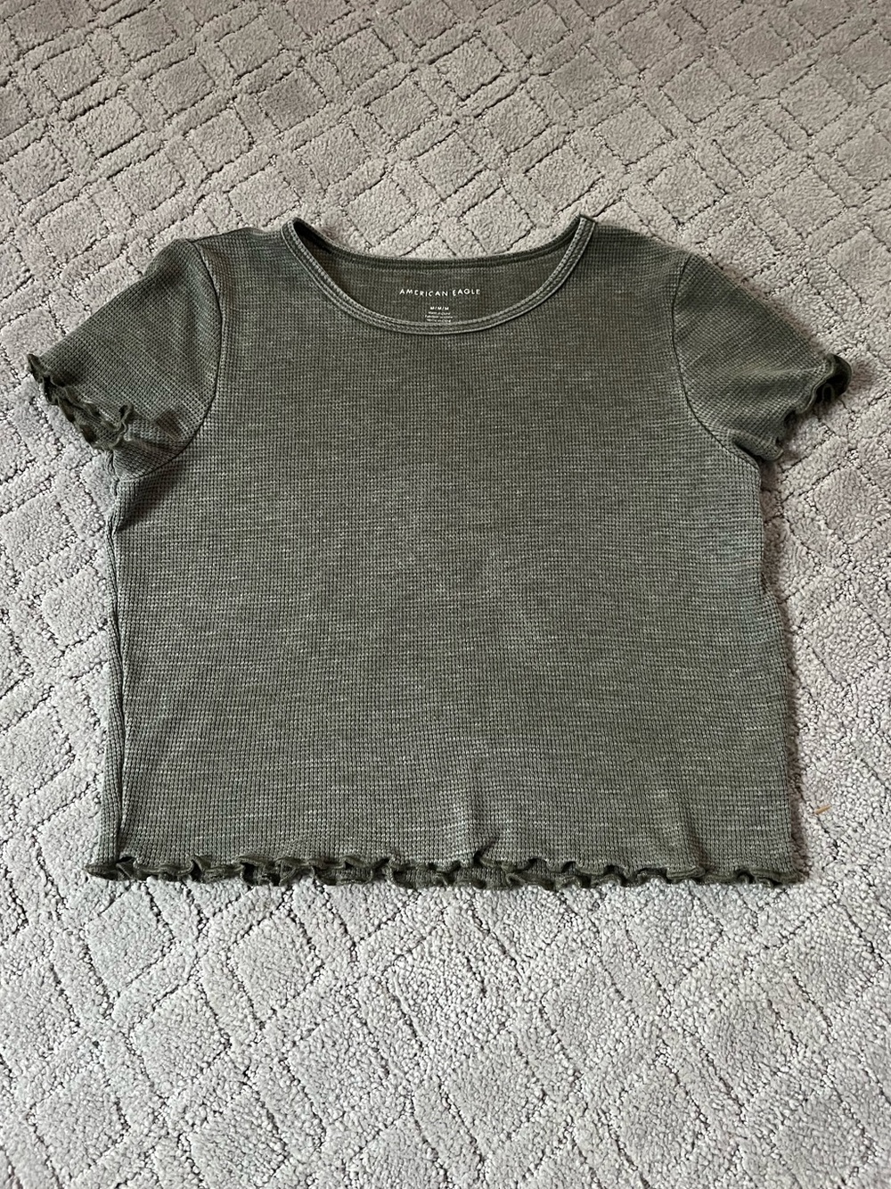 American Eagle Olive Green Short Sleeve Top